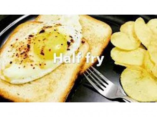 Ingredients :-

2 Bread slice
1 egg
Black pepper
Salt
Red Chili flecks
Butter

Preparations : -

Heat the pan
Add the butter
Break the egg in pan
Sprinkle black pepper and salt
Sprinkle red chili flecks
Cook for 3-4 min
Transfer half fry egg on a plate
Toast bread with butter
Serve Half fry egg with toast bread