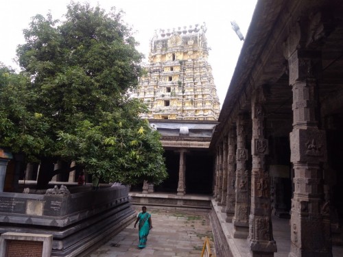 Ekambareswarar Temple (Ekambaranathar Temple) is a Hindu temple dedicated to the deity Shiva, located in the town of Kanchipuram in Tamil Nadu, India. It is significant to the Hindu sect of Saivism as one of the temples associated with the five elements, the Pancha Bhoota Stalas, and specifically the element of earth, or Prithvi. Shiva is worshiped as Ekambareswarar or Ekambaranathar, and is represented by the lingam, with his idol referred to as Prithvi lingam. His consort Parvati is depicted as Gowridevi Amman. The presiding deity is revered in the 7th century Tamil Saiva canonical work, the Tevaram, written by Tamil saint poets known as the nayanars and classified as Paadal Petra Sthalam