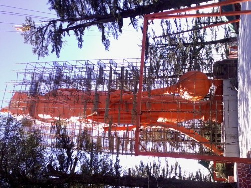 Jakhoo Temple is an ancient temple in Shimla, dedicated to the Hindu deity Hanuman. It is situated on Jakhoo Hill, Shimla's highest peak, 2.5 km (1.6 mi) east of the Ridge at a height of 2,455 m (8,054 ft) above sea level. Each year, a festival is held on Dussehra, before 1972 the festival was used to held at Annadale.
According to the Ramayana, Hanuman stopped at the location to rest while searching for the Sanjivni Booti to revive Lakshmana. A giant 108-feet-high idol of Hanuman was unveiled at Jakhoo Hanuman temple on 4 November 2010. At 108 feet (33 m), it surpasses the statue of Christ the Redeemer, which measures at 98 feet (30 m), in Rio de Janeiro, Brazil.