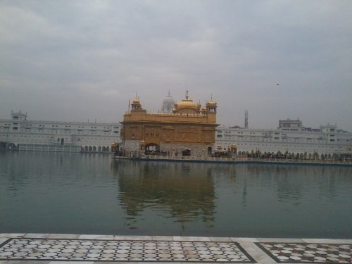 The Golden Temple, also known as Harmandir Sahib, meaning "abode of God" or Darbār Sahib, meaning "exalted court" is a Gurdwara located in the city of Amritsar, Punjab, India. It is the holiest Gurdwara and the most important pilgrimage site of Sikhism.