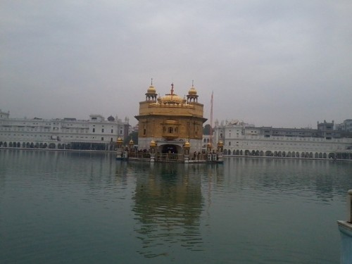 The Golden Temple, also known as Harmandir Sahib, meaning "abode of God"  or Darbār Sahib, meaning "exalted court" is a Gurdwara located in the city of Amritsar, Punjab, India. It is the holiest Gurdwara and the most important pilgrimage site of Sikhism.