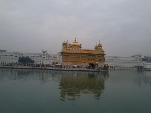 The Golden Temple, also known as Harmandir Sahib, meaning "abode of God" or Darbār Sahib, meaning "exalted court" is a Gurdwara located in the city of Amritsar, Punjab, India. It is the holiest Gurdwara and the most important pilgrimage site of Sikhism.