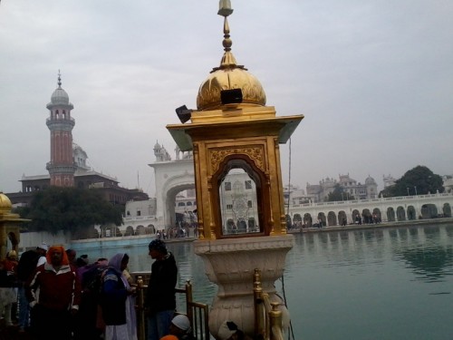 The Golden Temple, also known as Harmandir Sahib, meaning "abode of God" or Darbār Sahib, meaning "exalted court" is a Gurdwara located in the city of Amritsar, Punjab, India. It is the holiest Gurdwara and the most important pilgrimage site of Sikhism.