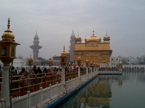 The Golden Temple, also known as Harmandir Sahib, meaning "abode of God" or Darbār Sahib, meaning "exalted court" is a Gurdwara located in the city of Amritsar, Punjab, India. It is the holiest Gurdwara and the most important pilgrimage site of Sikhism.