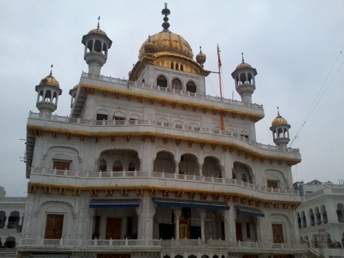 The Golden Temple, also known as Harmandir Sahib, meaning "abode of God" or Darbār Sahib, meaning "exalted court" is a Gurdwara located in the city of Amritsar, Punjab, India. It is the holiest Gurdwara and the most important pilgrimage site of Sikhism.