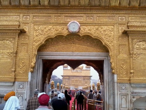 The Golden Temple, also known as Harmandir Sahib, meaning "abode of God" or Darbār Sahib, meaning "exalted court" is a Gurdwara located in the city of Amritsar, Punjab, India. It is the holiest Gurdwara and the most important pilgrimage site of Sikhism.