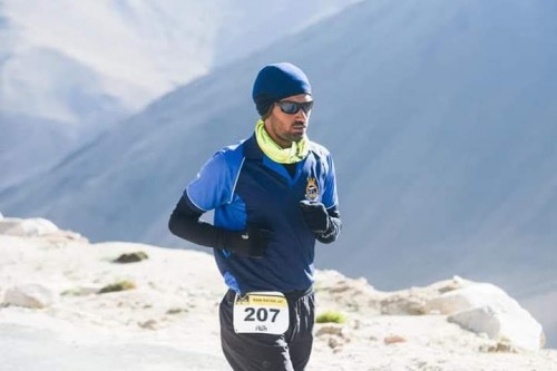 Ram , hails from a village of Rajasthan. His journey began with the La Ultra Marathon in Aug 2017, one of the gruelling marathon of India held on an extremely challenging route at Leh-Ladakh. He participated in 111km category in inhospitable weather condition and very low oxygen level on the world highest motorable road. Due to feeling of nausea, he had to quit the race post compellation of 68 km. However, the race gave him the experience in running ultra-marathons and high altitude road running and made him more determined to work harder and succeed in future endeavors. Just after one month of La Ultra he took part in 100 km Bhatti Lake Ultra Marathon at Delhi and completed as 1st runners-up. After that he didn’t look back .