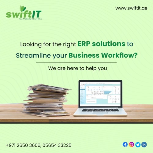 In order for you to enjoy an efficient and economical ERP experience, we implement ERP systems for various industries! Our ERP specialists complete tasks accurately and promptly.

Dial us right now!

???? +971 26503606, 0565433225

???? https://swiftit.ae/