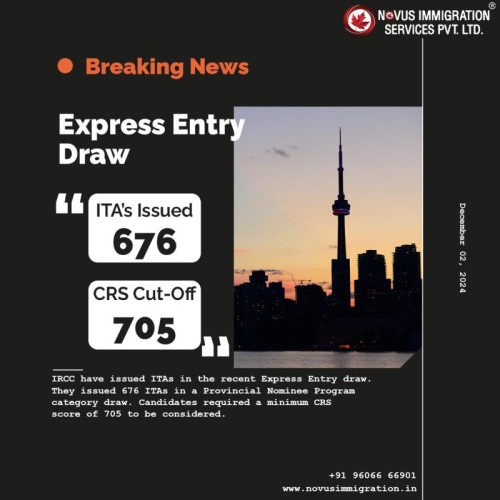 The first #ExpressEntry draw of the month issued 676 invitations for permanent residency (PR).

This was a PNP-specific draw, with the CRS cutoff score dropping to 705.

IRCC continues to focus on targeted immigration streams, emphasizing candidates nominated by provincial programs.

Call to discuss at +91 9606666901, +91 9606666902

Visit our website: https://www.novusimmigration.com/

#IRCCUpdate #ircccanada #novus #updates #permanentresidentcanada #pnp #canadapr #canadaimmigration #novuscanada #bengaluru