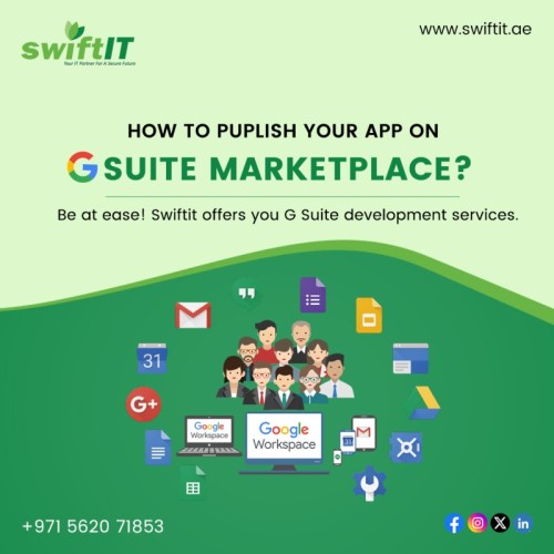 Looking to publish your app on the G Suite Marketplace?

SwiftIT’s G Suite development services will help you make it seamless. Focus on innovation while we take care of the technical aspects. Your app, our expertise—let’s make it happen!

Contact us:

???? +971562071853

???? https://swiftit.ae

#GSuite #GsuiteBusinessAbuDhabi #BusinessSolutions #GoogleApps #ProductivityTools #Collaboration #OfficeSuite #BusinessSuccess #ITServicesAbuDhabi #ITSolutionsAbuDhabi #TopITCompaniesAbuDhabi #BestITCompaniesAbuDhabi #SwiftIT #AbuDhabi #UAE