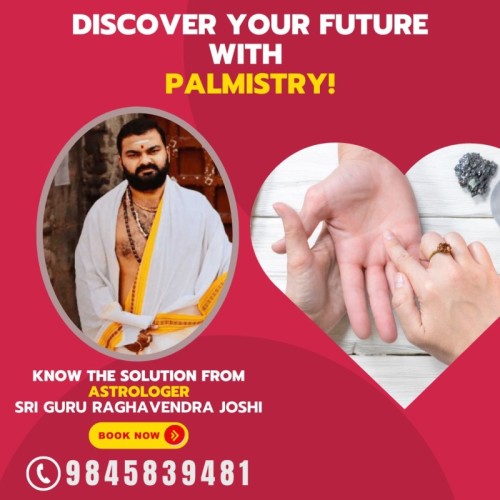 Unveil the secrets in your palms with Sri Guru Raghavendra Joshi, the top palmist in Malleswaram, Bangalore.

Call us at 9845839481 or visit: www.raghavendrajoshi.com